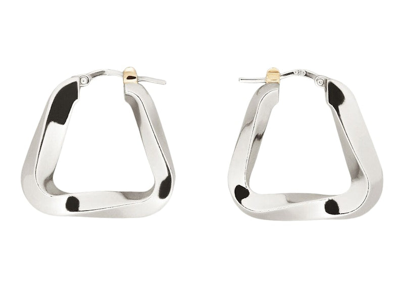 Bottega Veneta Essentials Hoop Earrings Silver