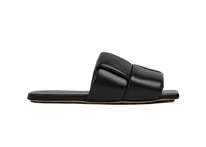 Bottega Veneta Flat Sandal Black Leather