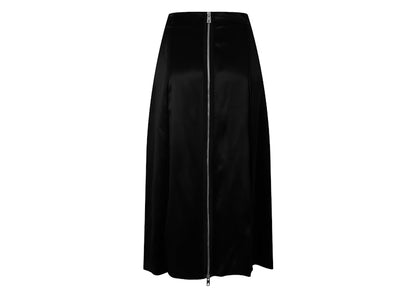 Bottega Veneta Fluid Satin Washed Skirt Black