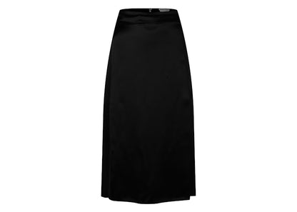 Bottega Veneta Fluid Satin Washed Skirt Black