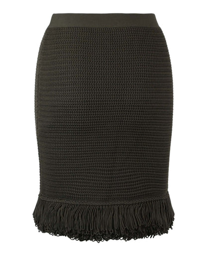 Bottega Veneta Fringe Trim Pencil Skirt Olive