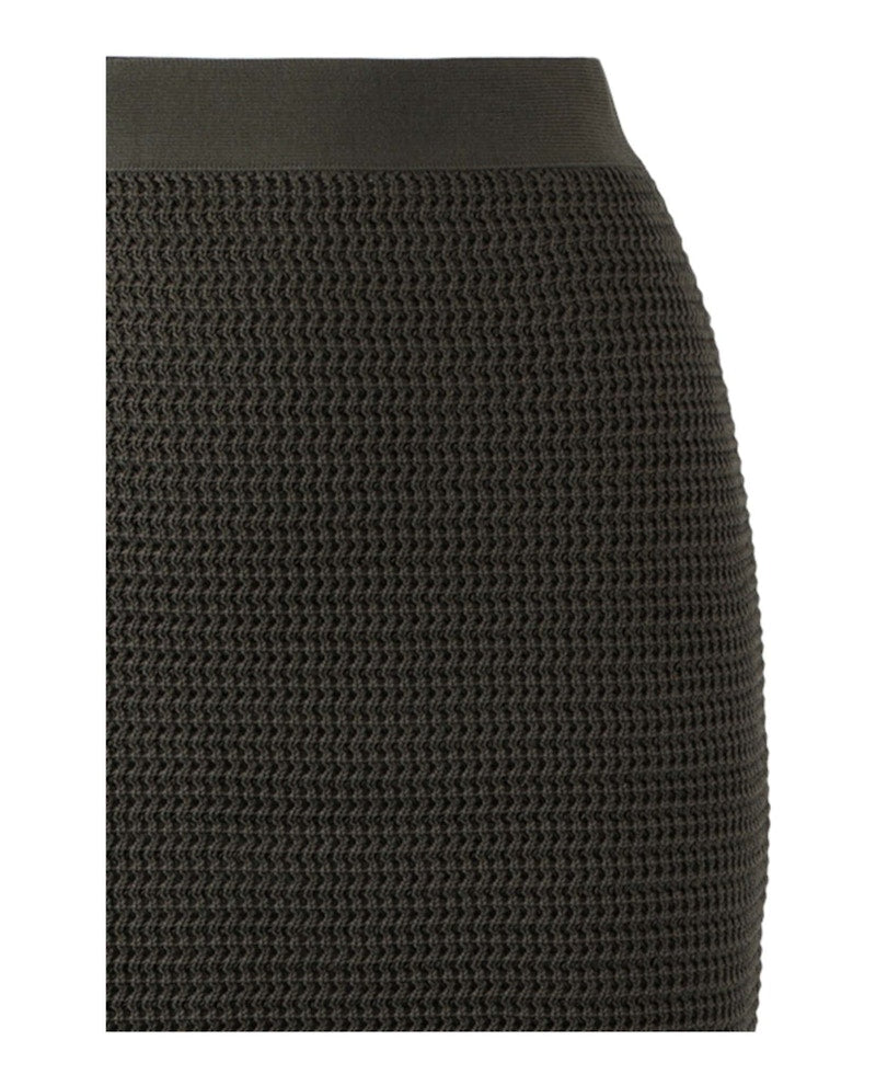 Bottega Veneta Fringe Trim Pencil Skirt Olive