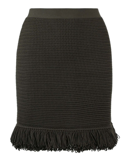 Bottega Veneta Fringe Trim Pencil Skirt Olive