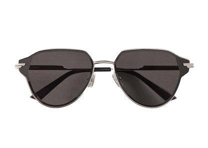 Bottega Veneta Glaze Metal Aviator Sunglasses Silver/Grey (756328V44508107)