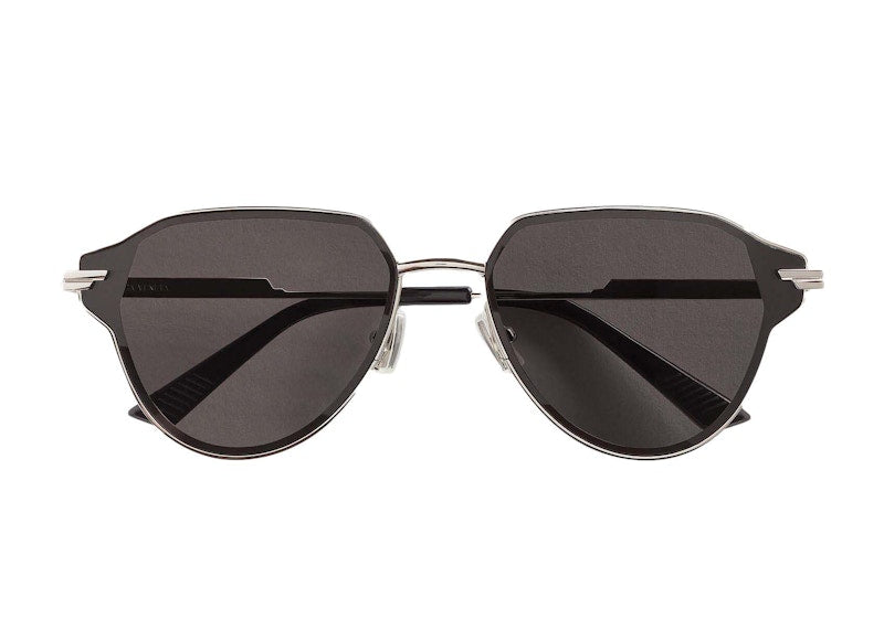Bottega Veneta Glaze Metal Aviator Sunglasses Silver/Grey (756328V44508107)