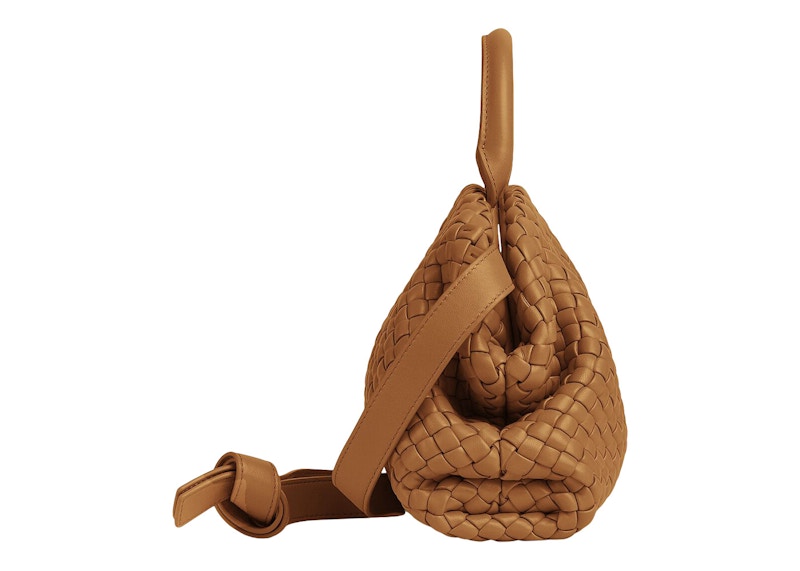 Bottega Veneta Handle Intrecciato Top Handle Small Camel