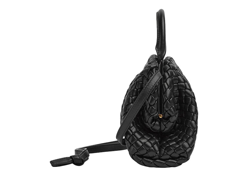 Bottega Veneta Handle Padded Intreccio Top Handle Mini Black