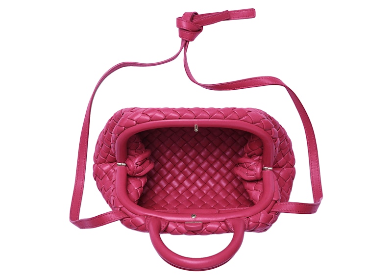 Bottega Veneta Handle Padded Intreccio Top Handle Mini Cranberry