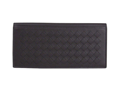 Bottega Veneta Intercciaco Bifold Wallet Dark Plum