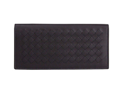 Bottega Veneta Intercciaco Bifold Wallet Dark Plum