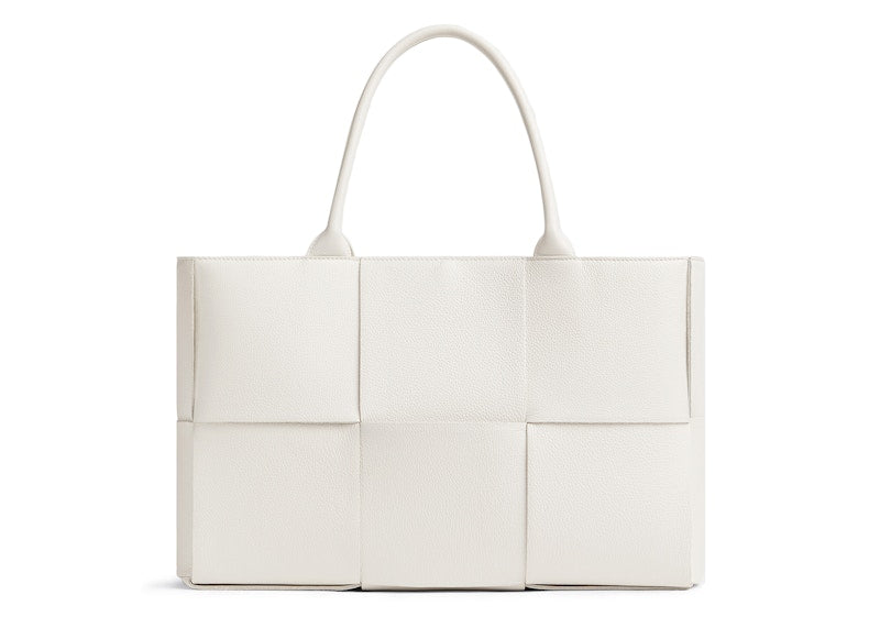 Bottega Veneta Intrecciato Arco Tote Medium White
