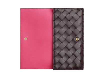 Bottega Veneta Intrecciato Bi-Fold Wallet Grape