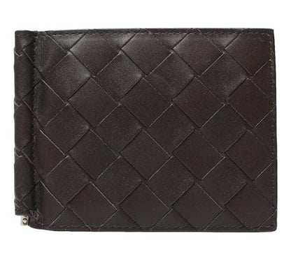 Bottega Veneta Intrecciato Bill Clip Wallet Brown/Teal