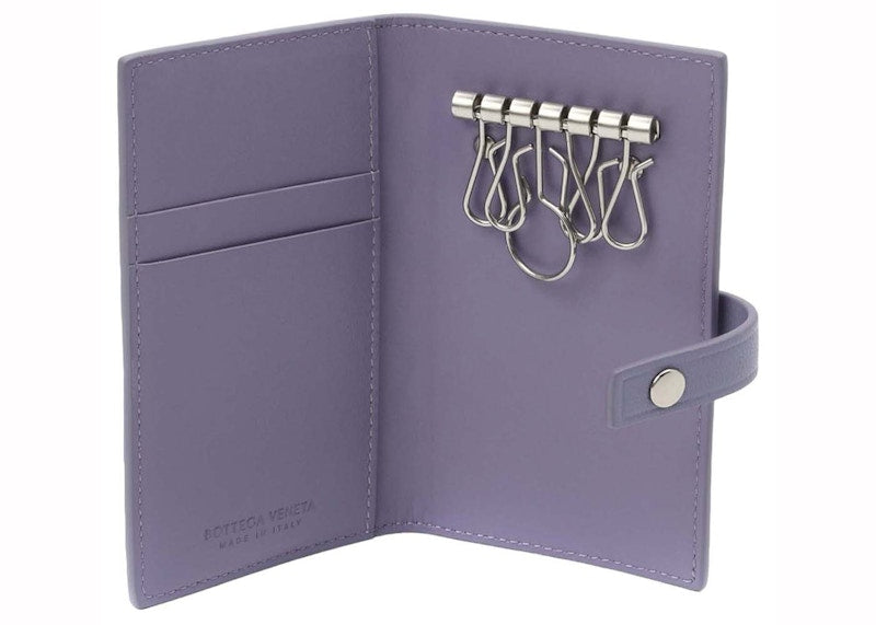 Bottega Veneta Intrecciato Card and Key Case Wallet Lavender