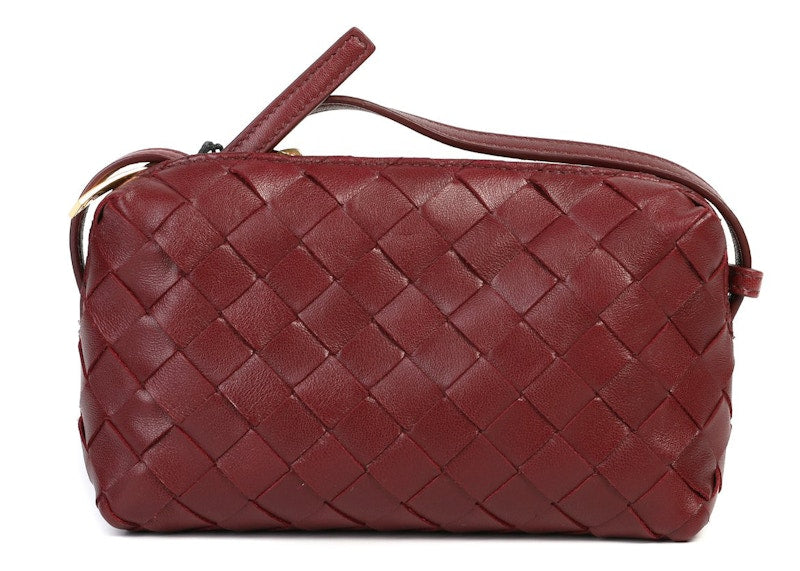 Bottega Veneta Intrecciato Crossbody Bag Red