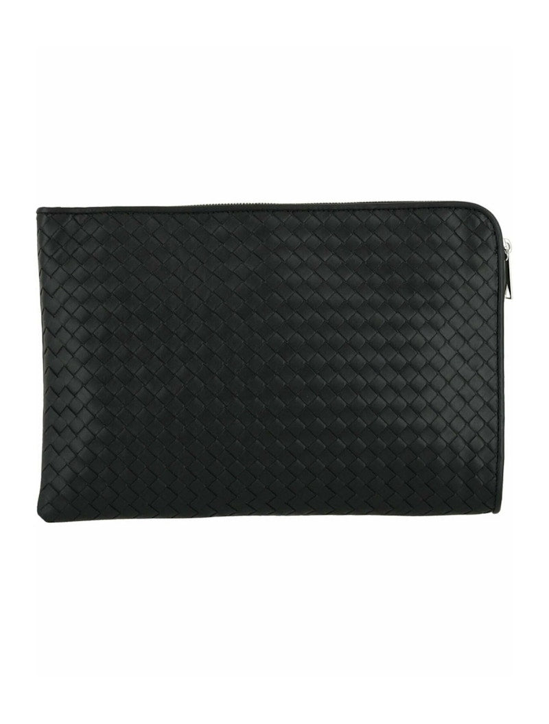 Bottega Veneta Intrecciato Document Pouch Black/Silver