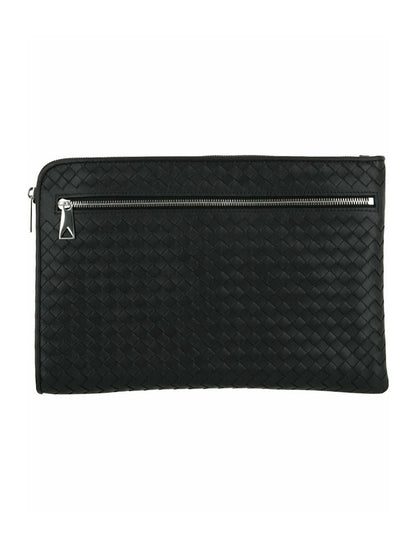 Bottega Veneta Intrecciato Document Pouch Black/Silver