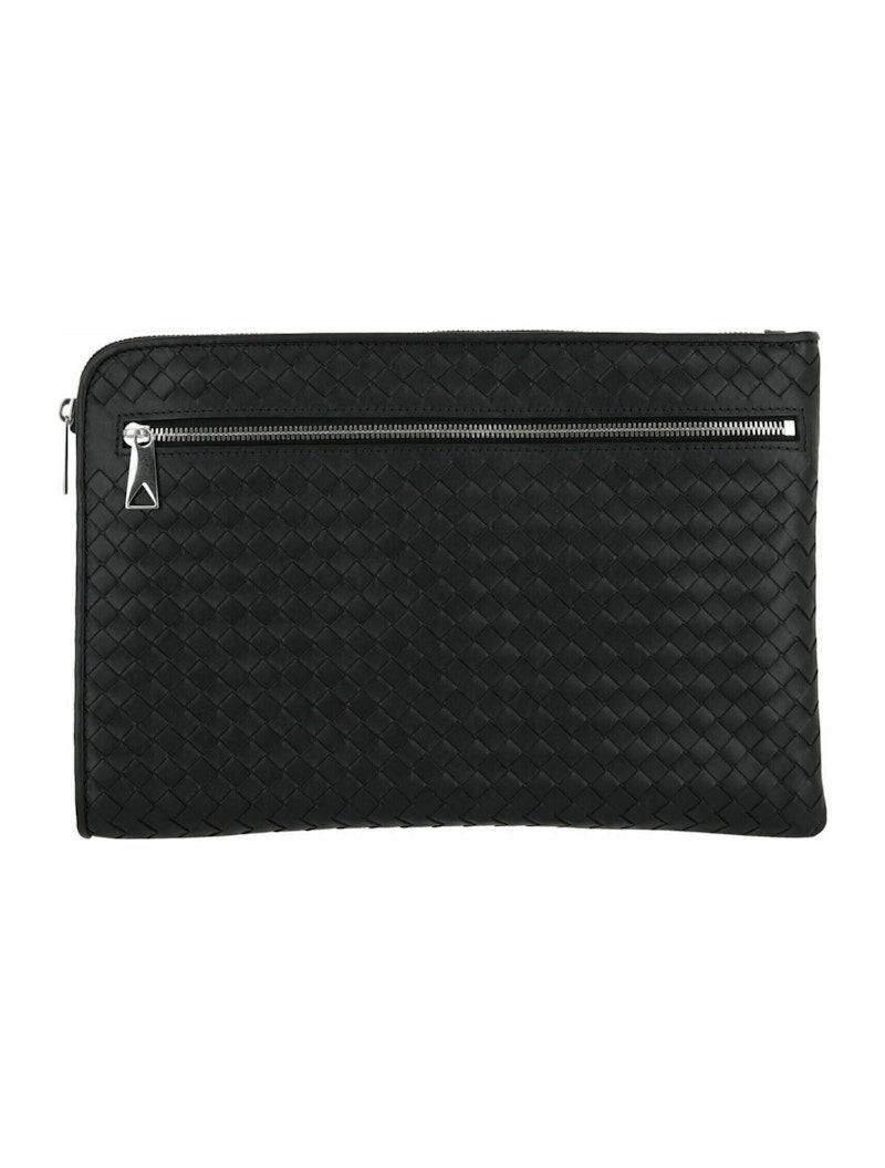 Bottega Veneta Intrecciato Document Pouch Black/Silver