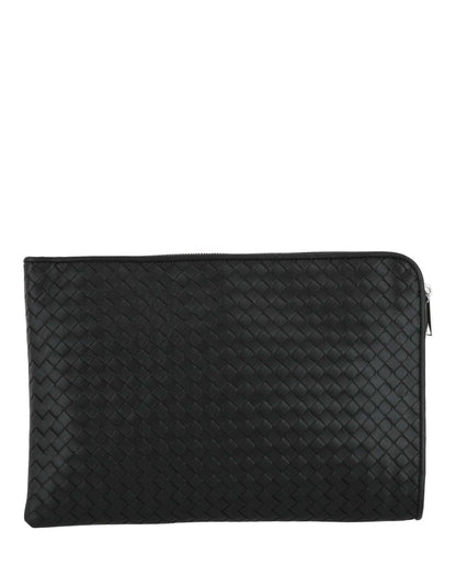 Bottega Veneta Intrecciato Document Pouch Black/Silver
