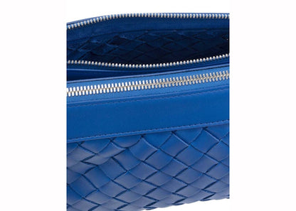 Bottega Veneta Intrecciato Duo Crossbody Cobalt Blue