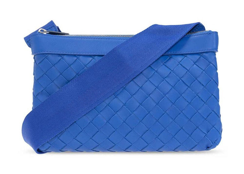 Bottega Veneta Intrecciato Duo Crossbody Cobalt Blue