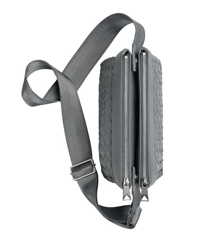 Bottega Veneta Intrecciato Duo Crossbody Thunder