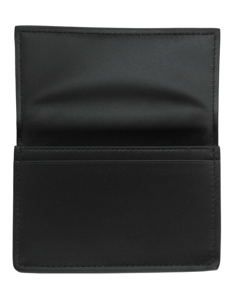 Bottega Veneta Intrecciato Flap Business Card Wallet Black/Black