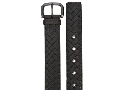 Bottega Veneta Intrecciato Leather Belt Brown