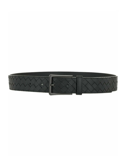 Bottega Veneta Intrecciato Leather Belt Nero