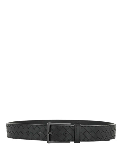 Bottega Veneta Intrecciato Leather Belt Nero