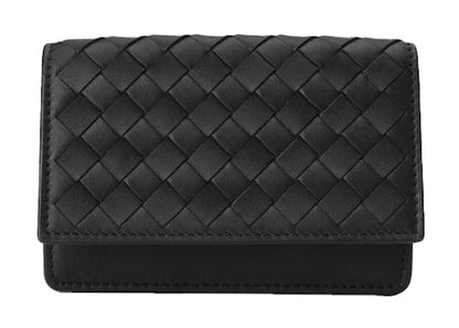 Bottega Veneta Intrecciato Leather Card Case Black