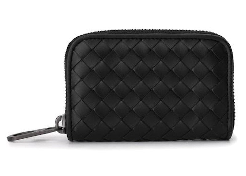 Bottega Veneta Intrecciato Leather Coin Purse Black