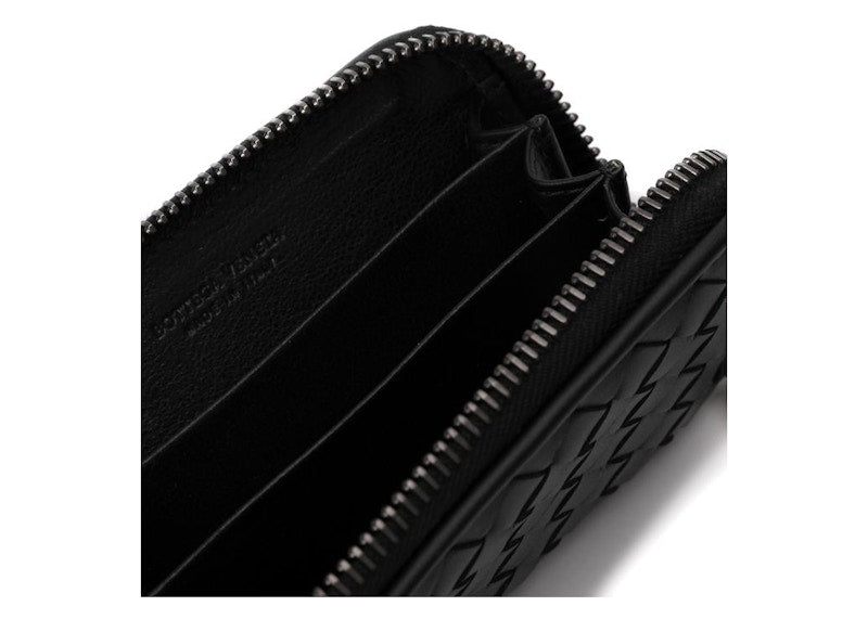 Bottega Veneta Intrecciato Leather Coin Purse Black