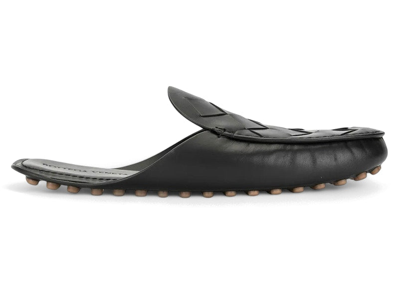 Bottega Veneta Intrecciato Leather Mules Black