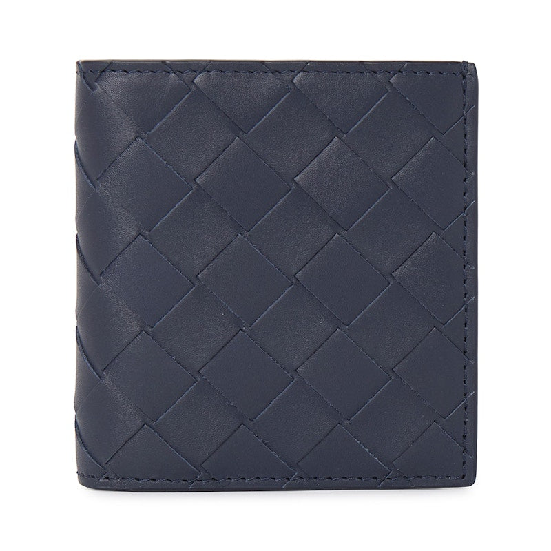 Bottega Veneta Intrecciato Short Wallet Navy