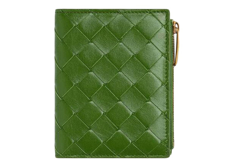 Bottega Veneta Intrecciato Small Bi-Fold Wallet Avocado