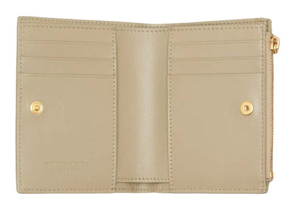 Bottega Veneta Intrecciato Small Bi-Fold Wallet Taupe