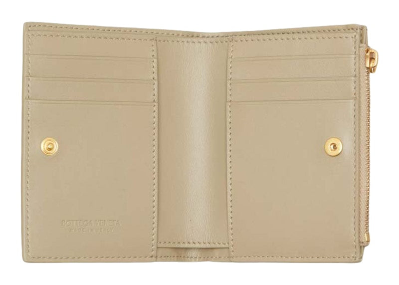 Bottega Veneta Intrecciato Small Bi-Fold Wallet Taupe