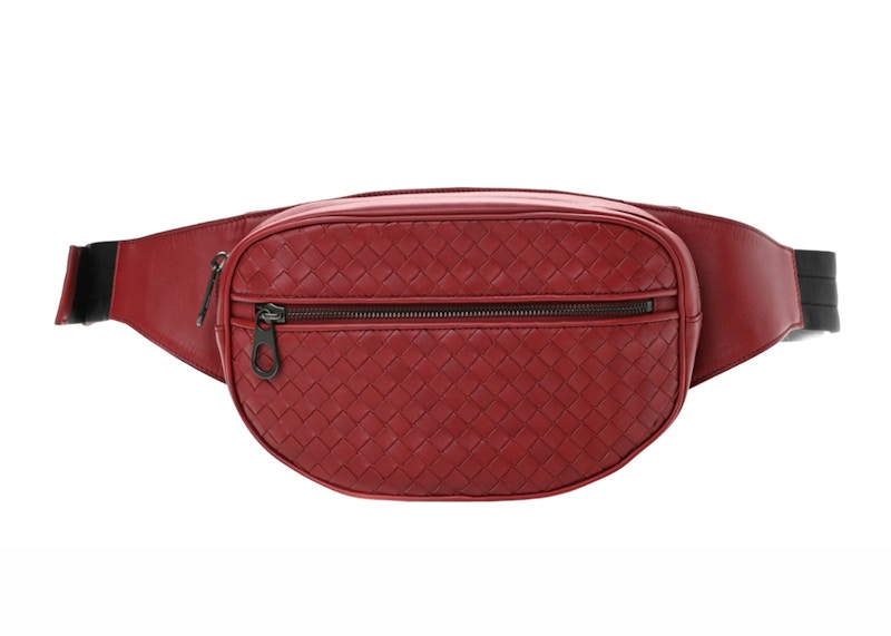Bottega Veneta Intrecciato Weave Belt Bag Red