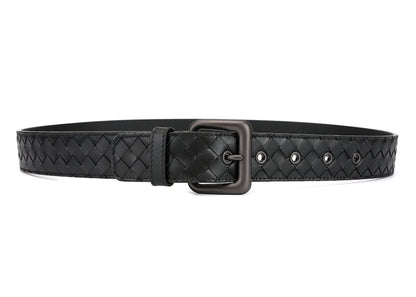 Bottega Veneta Intrecciato Weave Belt Black