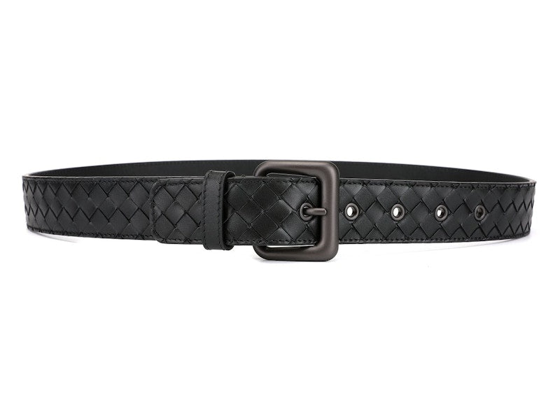 Bottega Veneta Intrecciato Weave Belt Black