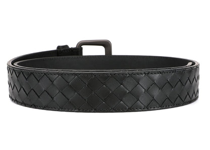 Bottega Veneta Intrecciato Weave Belt Black