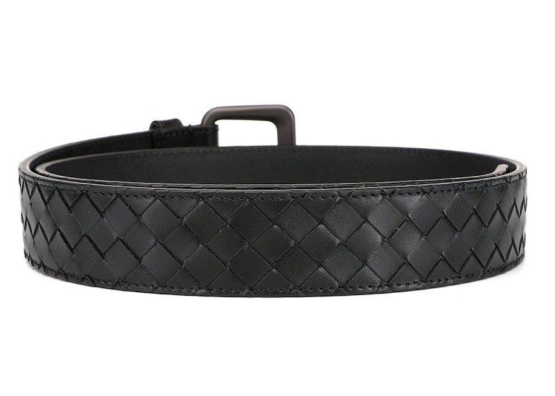 Bottega Veneta Intrecciato Weave Belt Black