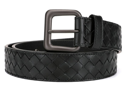 Bottega Veneta Intrecciato Weave Belt Black