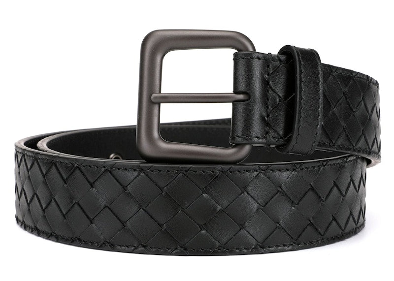 Bottega Veneta Intrecciato Weave Belt Black