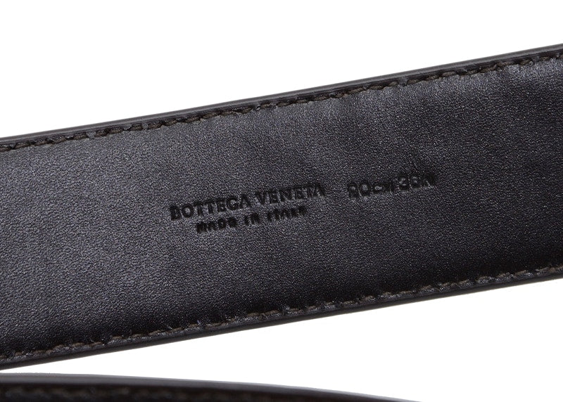 Bottega Veneta Intrecciato Weave Belt Brown
