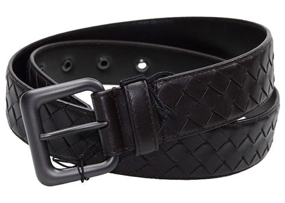 Bottega Veneta Intrecciato Weave Belt Brown