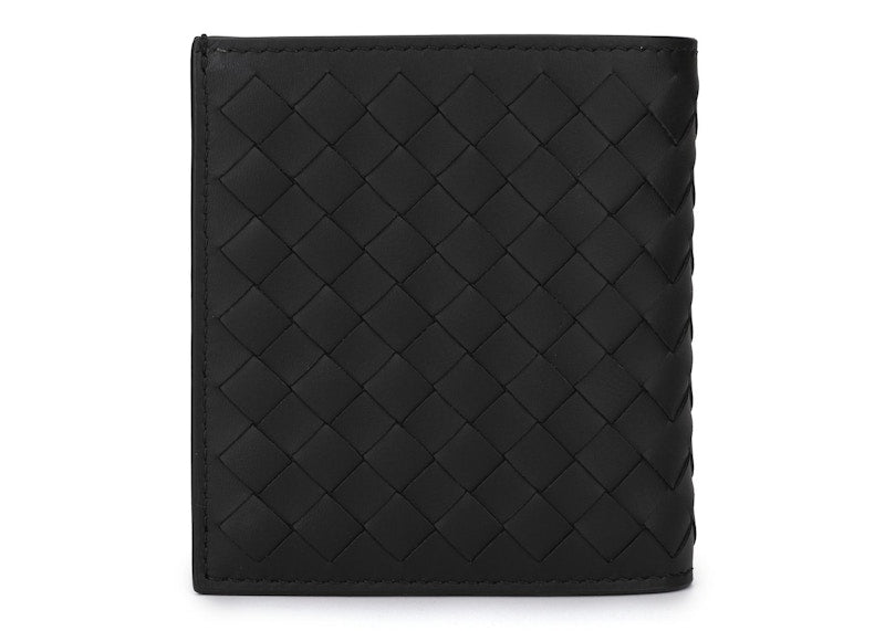 Bottega Veneta Intrecciato Weave Bi-Fold Wallet Black