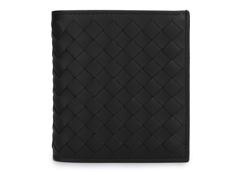 Bottega Veneta Intrecciato Weave Bi-Fold Wallet Black