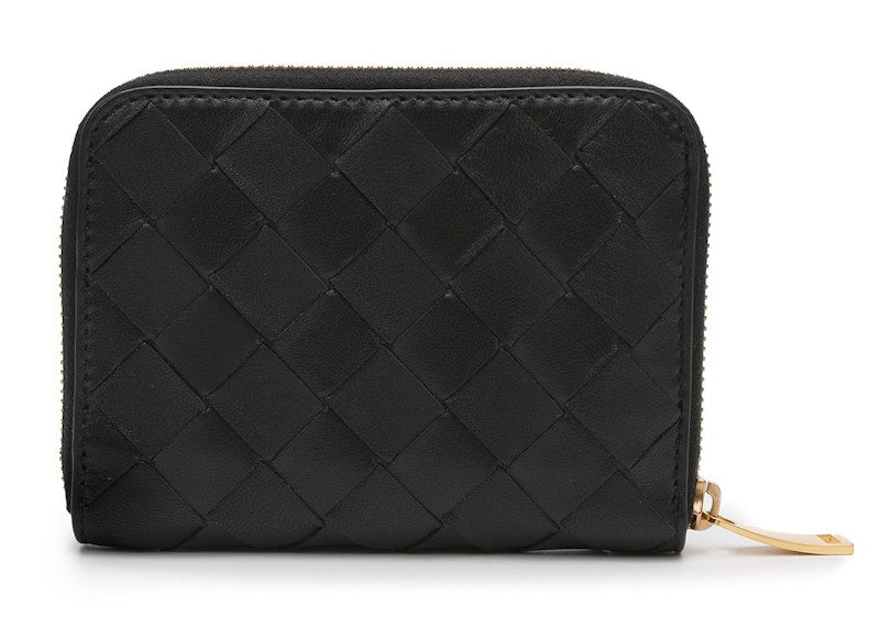 Bottega Veneta Intrecciato Weave Coin Purse Black